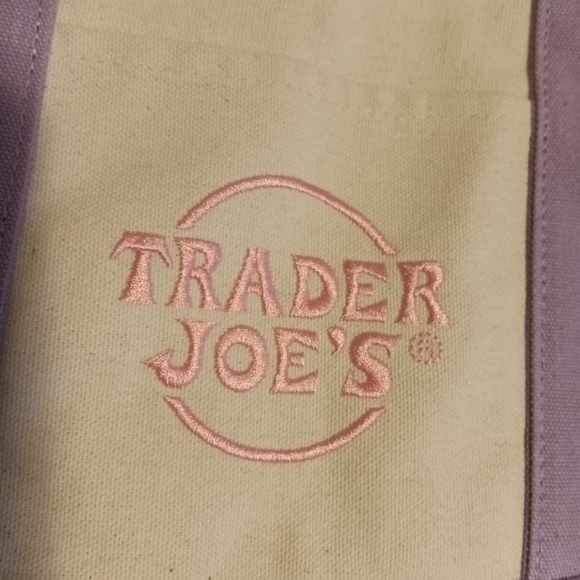 NWT Trader Joe's Mini Pastel Canvas Tote Bag- Mint Green w/Turquoise Embroidery - Picture 2 of 2